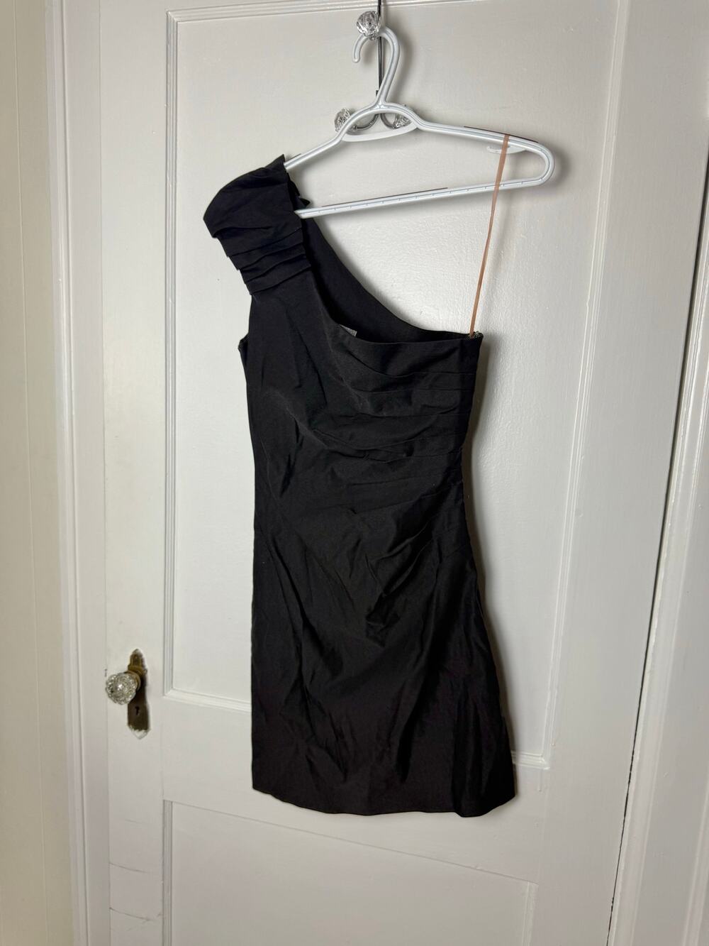 Speechless Women's Black Ruched One Shoulder Sheath Cocktail Dress Size 9